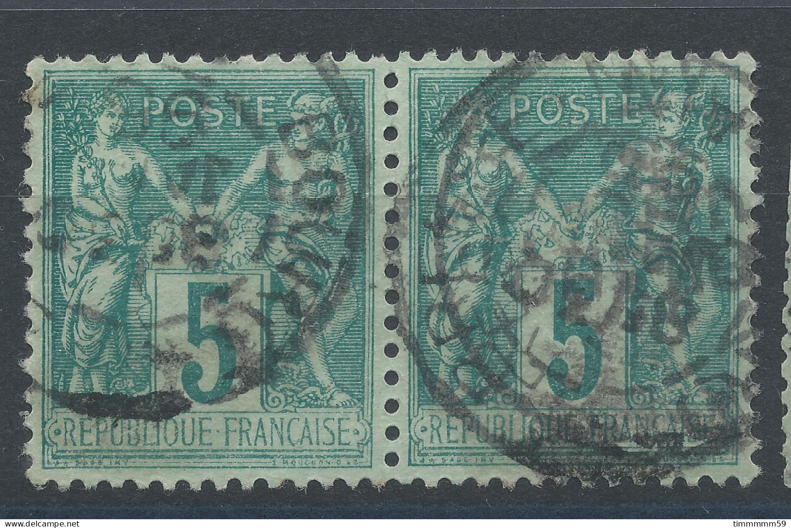 Lot N°83327   Paire Du N°75, Oblitéré Cachet à Date De BOURG-EN-BRESSE " AIN " - 1876-1898 Sage (Type II)