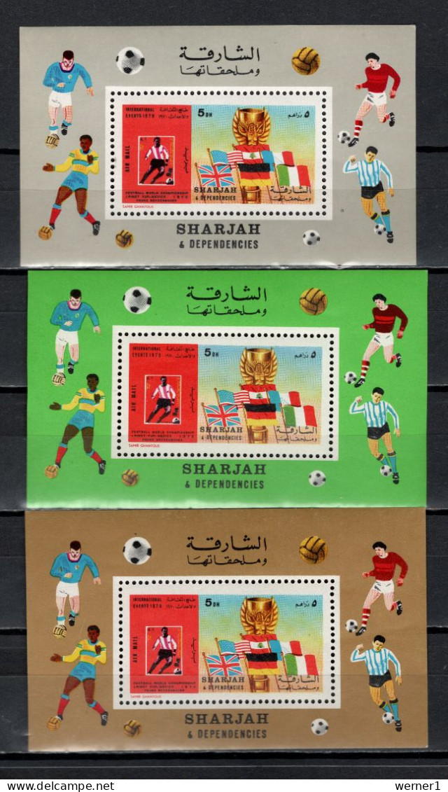 Sharjah 1970 Football Soccer World Cup 3 S/s MNH - 1970 – Mexique