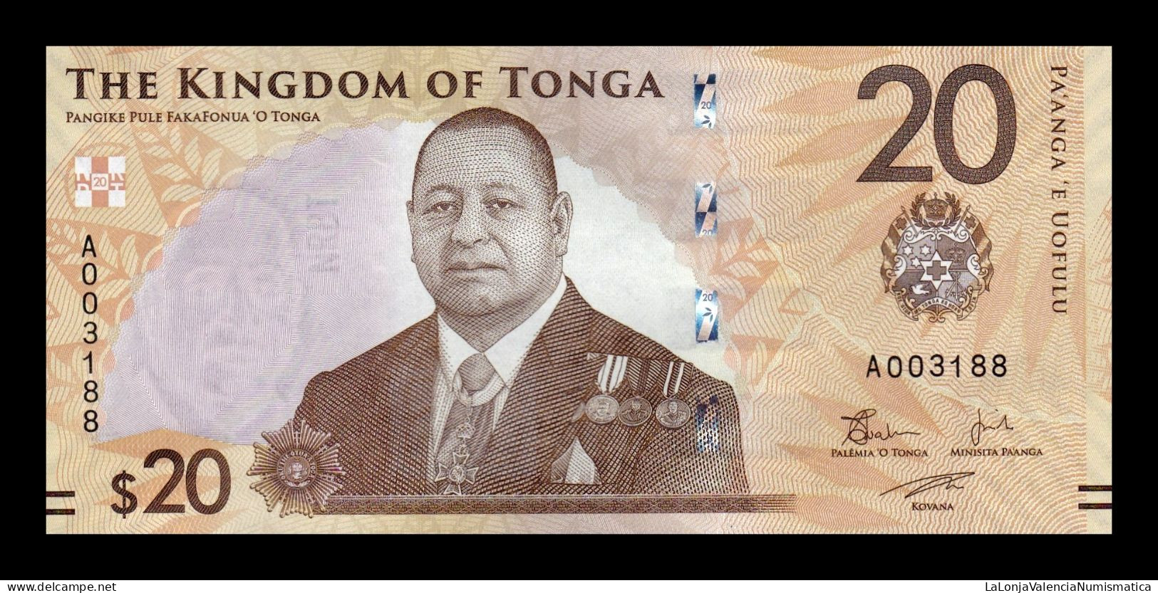 Tonga 20 Pa`anga 2023 (2024) Pick 53 New Sc Unc - Tonga
