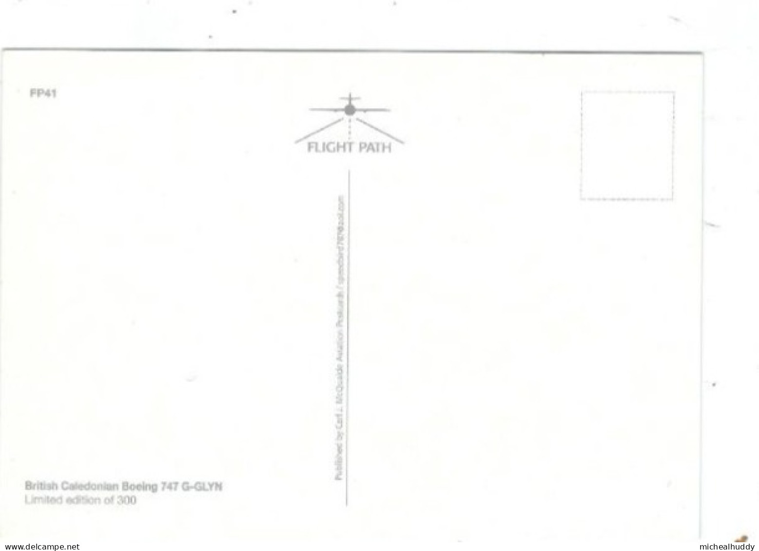 POSTCARD   PUBL BY FLIGHTPATH  LTD EDITITION OF 300  BRITISH CALEDONIAN BOEING 747   AIRCRAFT NO FP 41 - 1946-....: Moderne