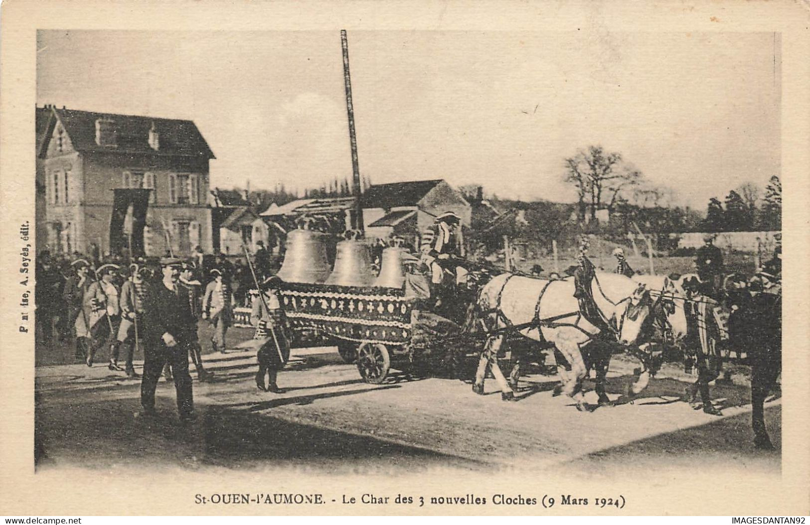 95 SAINT OUEN L AUMONE #FG57279 LE CHAR DES NOUVELLES CLOCHES MAI 1924 BAPTEME DE CLOCHES - Saint-Ouen-l'Aumône