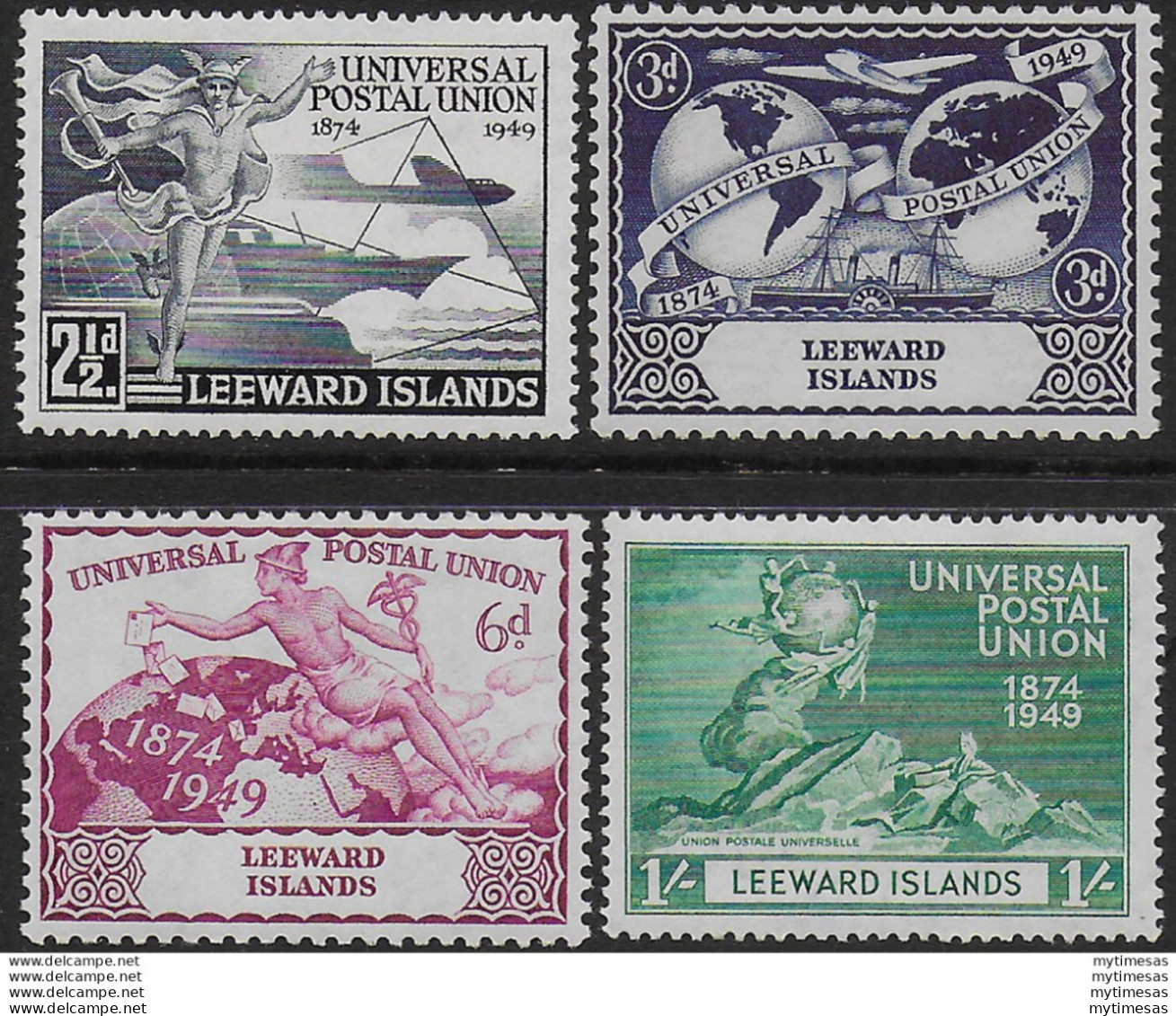 1949 Leeward Islands UPU 75th Anniversary 4v. MNH SG N. 119/22 - Otros & Sin Clasificación