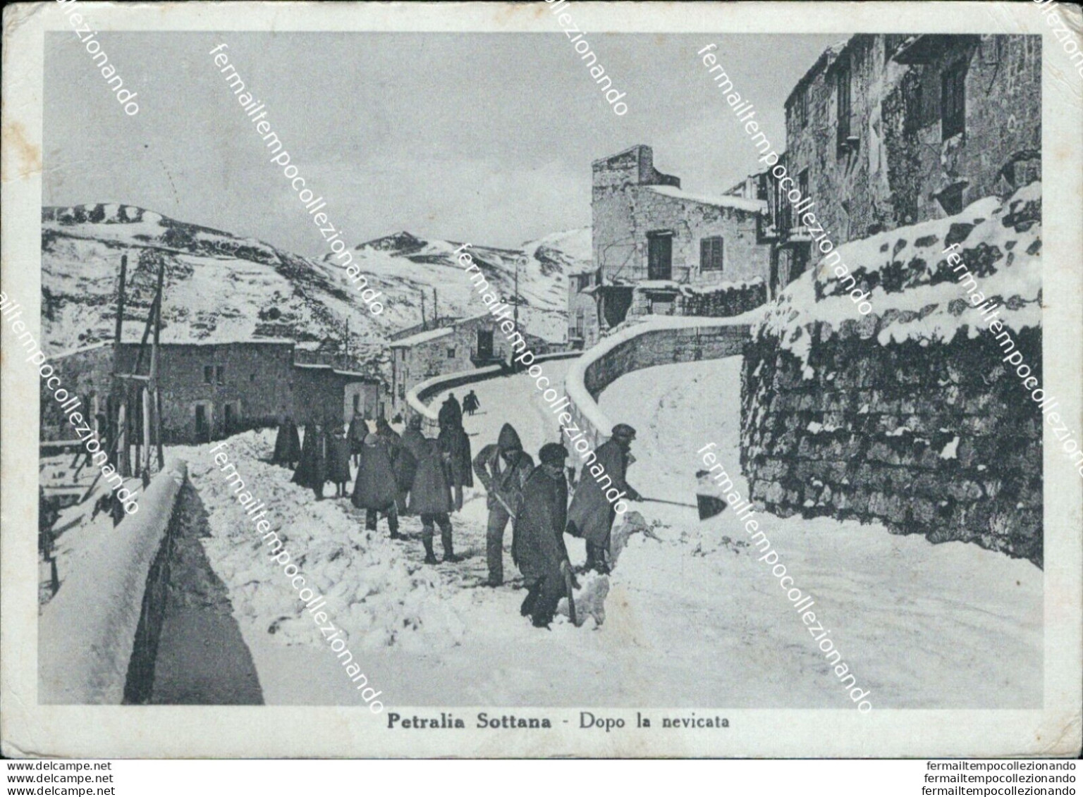 Ba263 Cartolina Petralia Sottana Dopo La Nevicata Palermo Sicilia Bella!! 1949 - Palermo