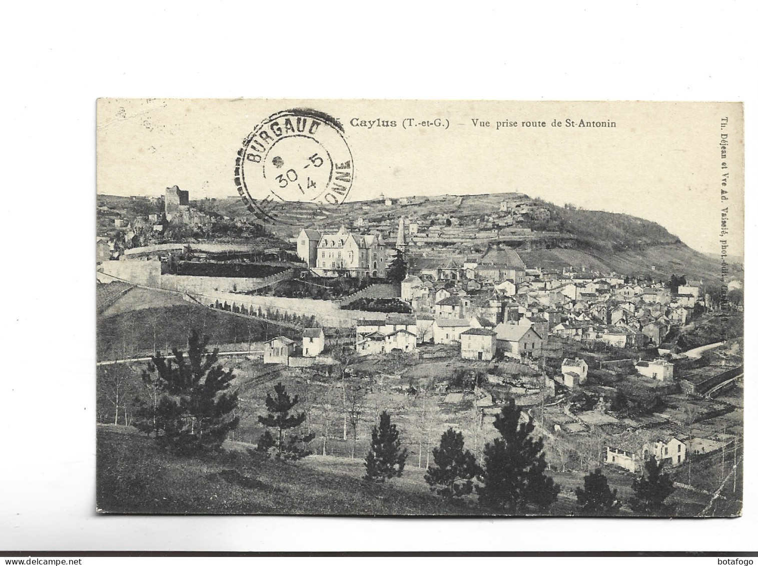 CPA DPT 82 CAYLUS,  VUE PRISE ROUTE DE ST ANTOINE En 1914! - Caylus