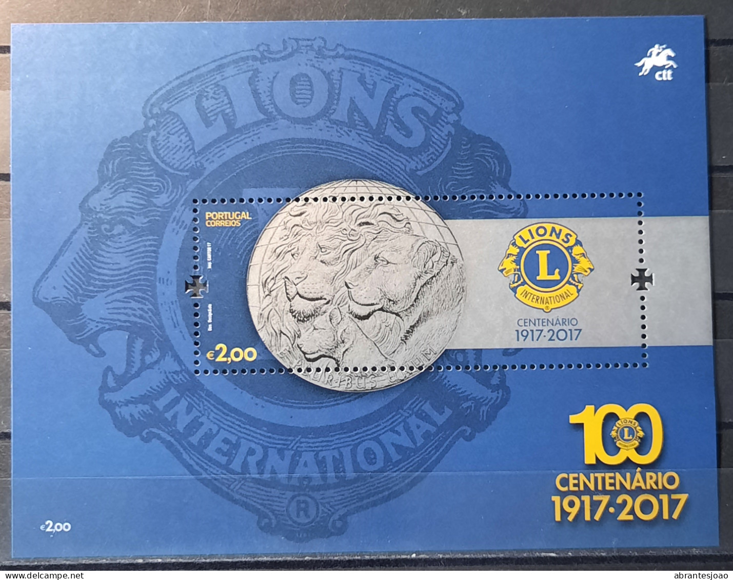 2017 - Portugal - MNH - 100 Years Of Services Of International Lions Club - 1 Stamp + Block Of 1 Sta - Nuevos