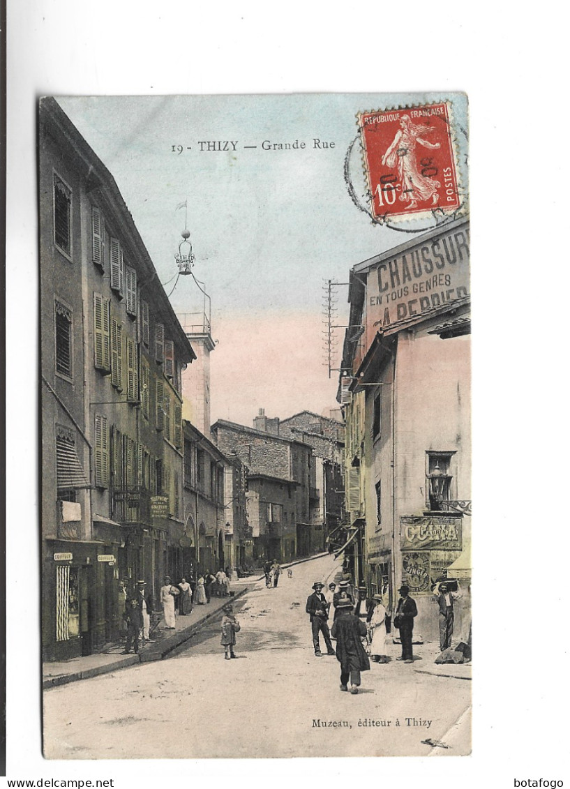 CPA DPT69THIZY , GRANDE RUE En 1909! - Thizy