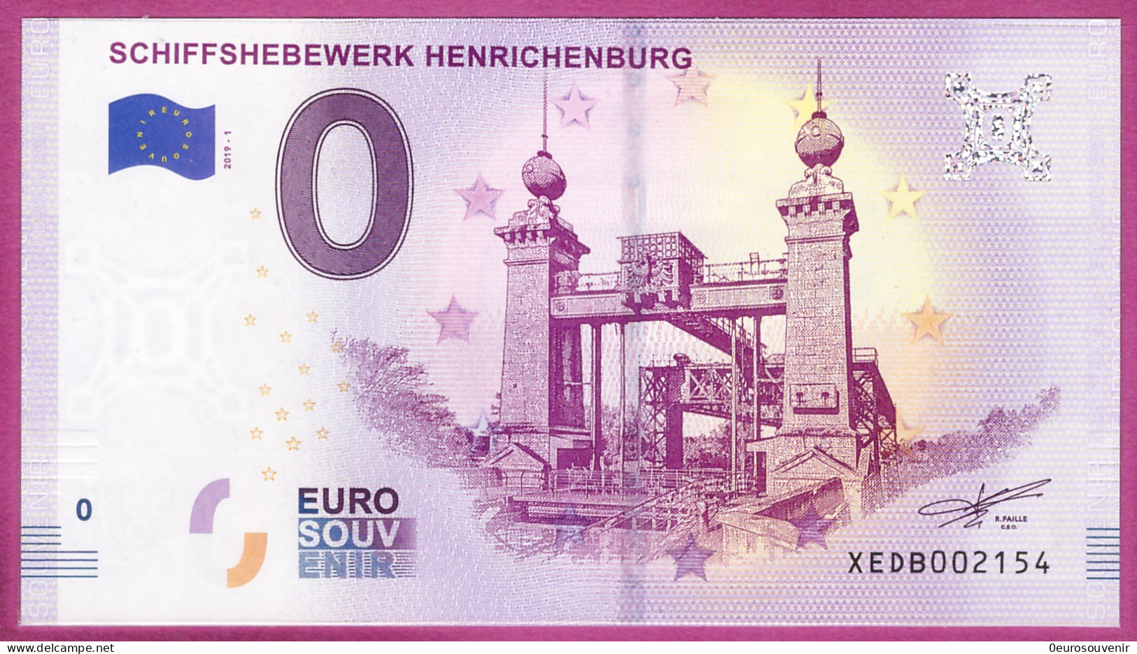 0-Euro XEDB 2019-1 SCHIFFSHEBEWERK HENRICHENBURG - Privatentwürfe