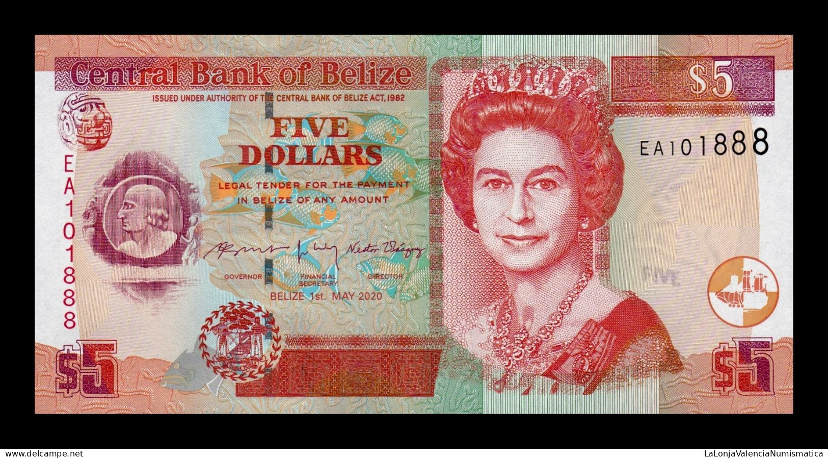 Belice Belize 5 Dollars Elizabeth II 2020 Pick 67h Sc Unc - Belize
