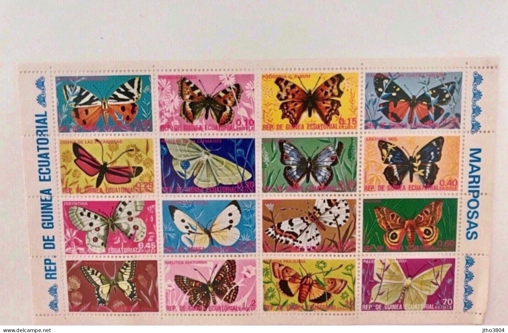 GUINÉE ÉQUATORIALE 1975 1 Bloc 16 V Neuf Farfalle Papillons Butterflies Mariposas Schmetterlinge GUINEA ECUATORIAL - Butterflies