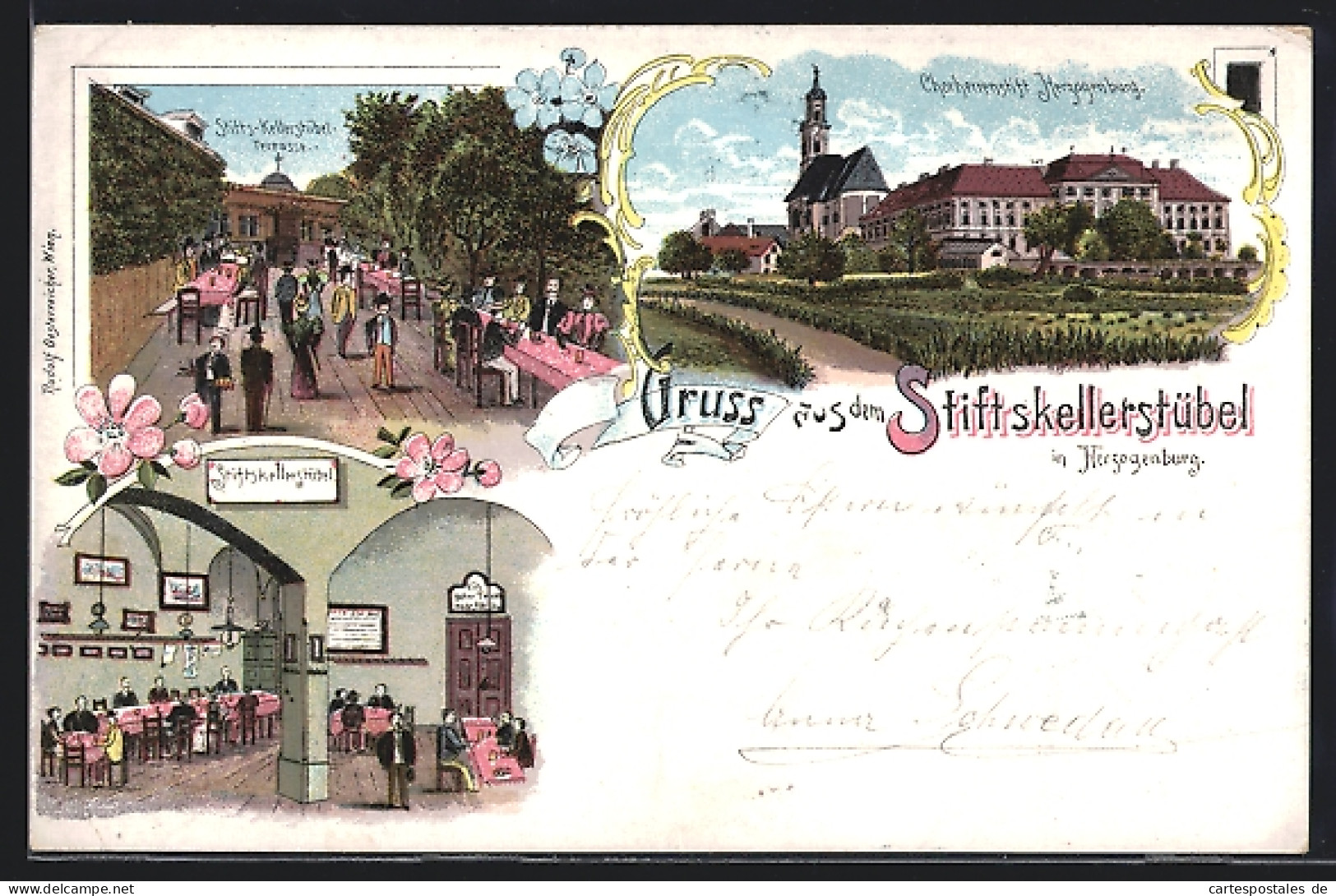 Lithographie Herzogenburg, Stiftskellerstübel, Terrasse, Chorherrenstift  - Otros & Sin Clasificación