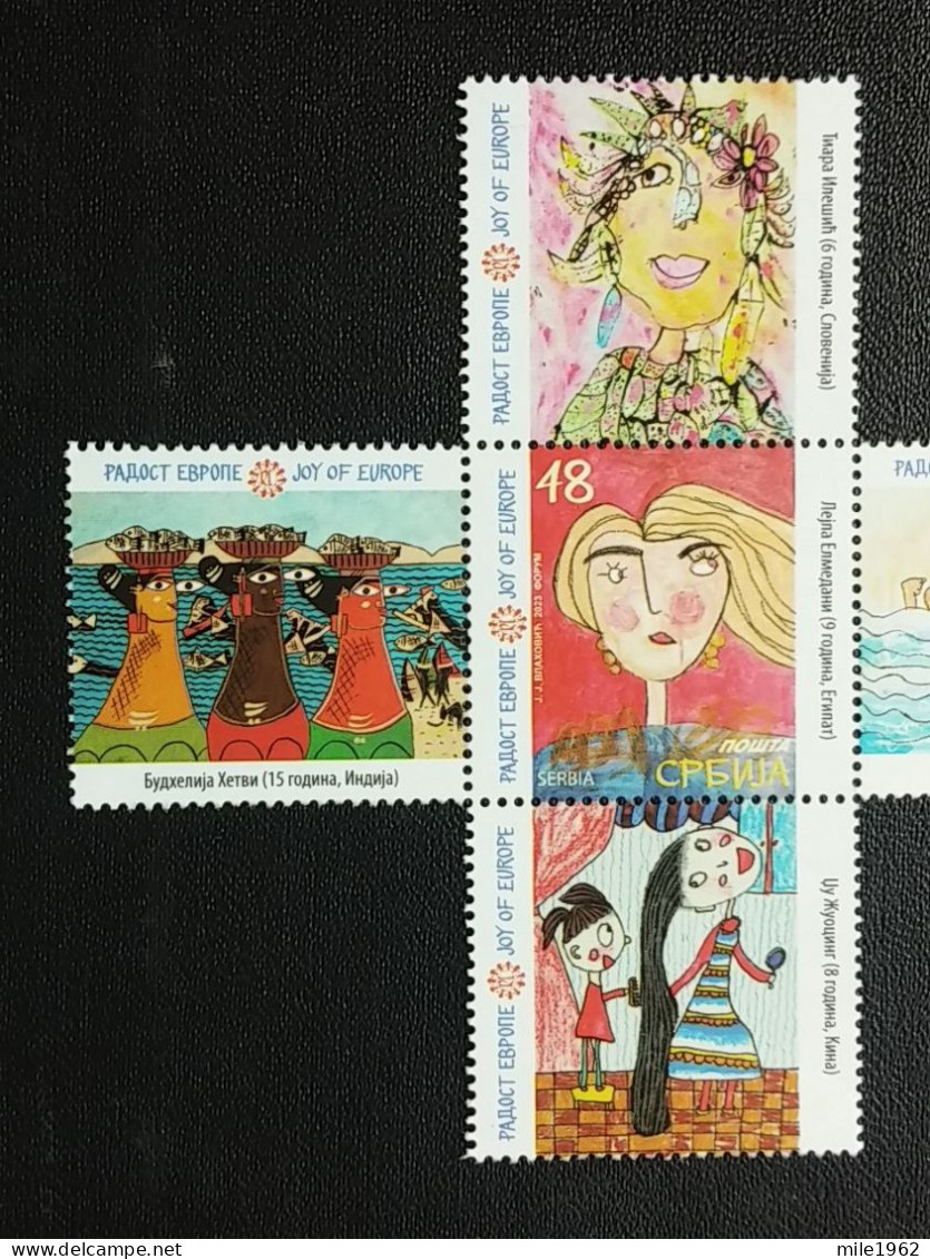 Stamp 3-15 - Serbia 2023 - VIGNETTE + Stamp - Joy Of Europe, Painting, Peinture,  - Serbien