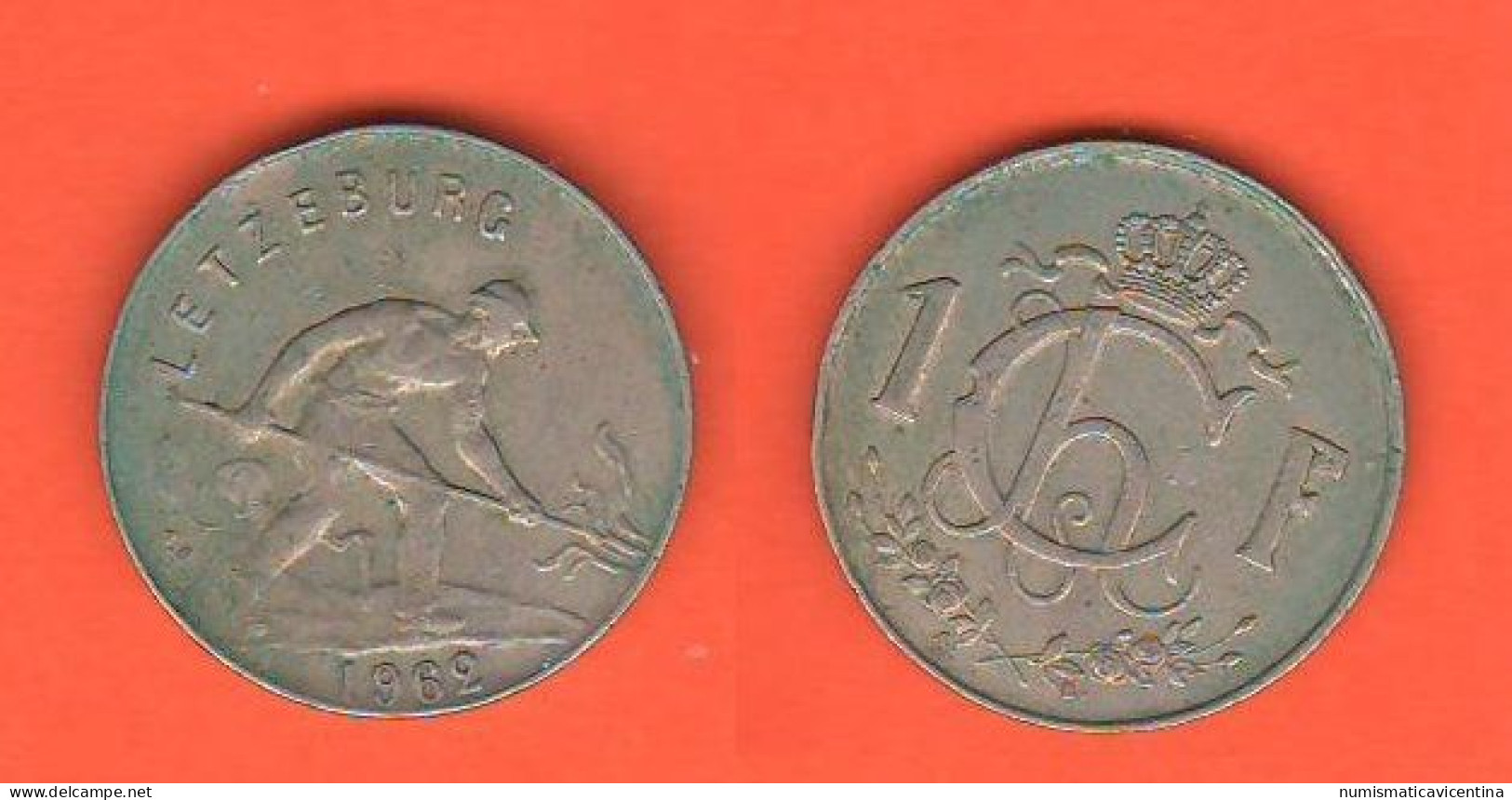 Luxemburg 1 Franc 1962 Letzeburg Nickel Coin - Luxemburg