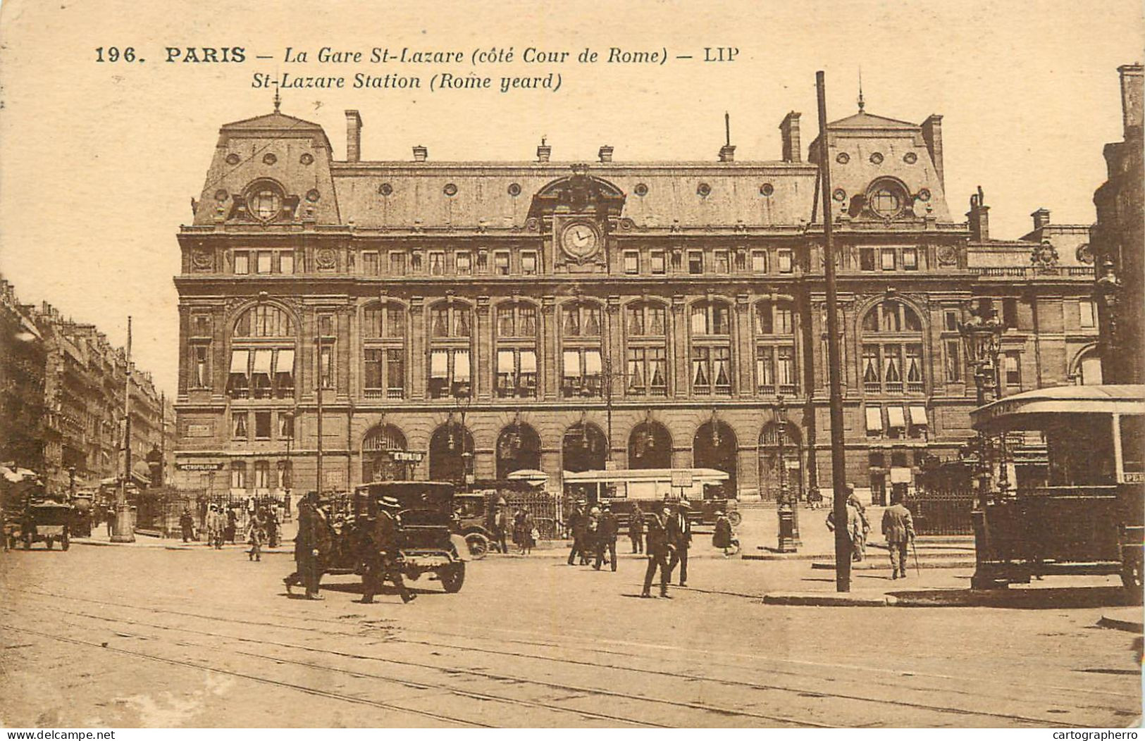 CPA France Paris St. Lazare Station Tram - Sonstige Sehenswürdigkeiten