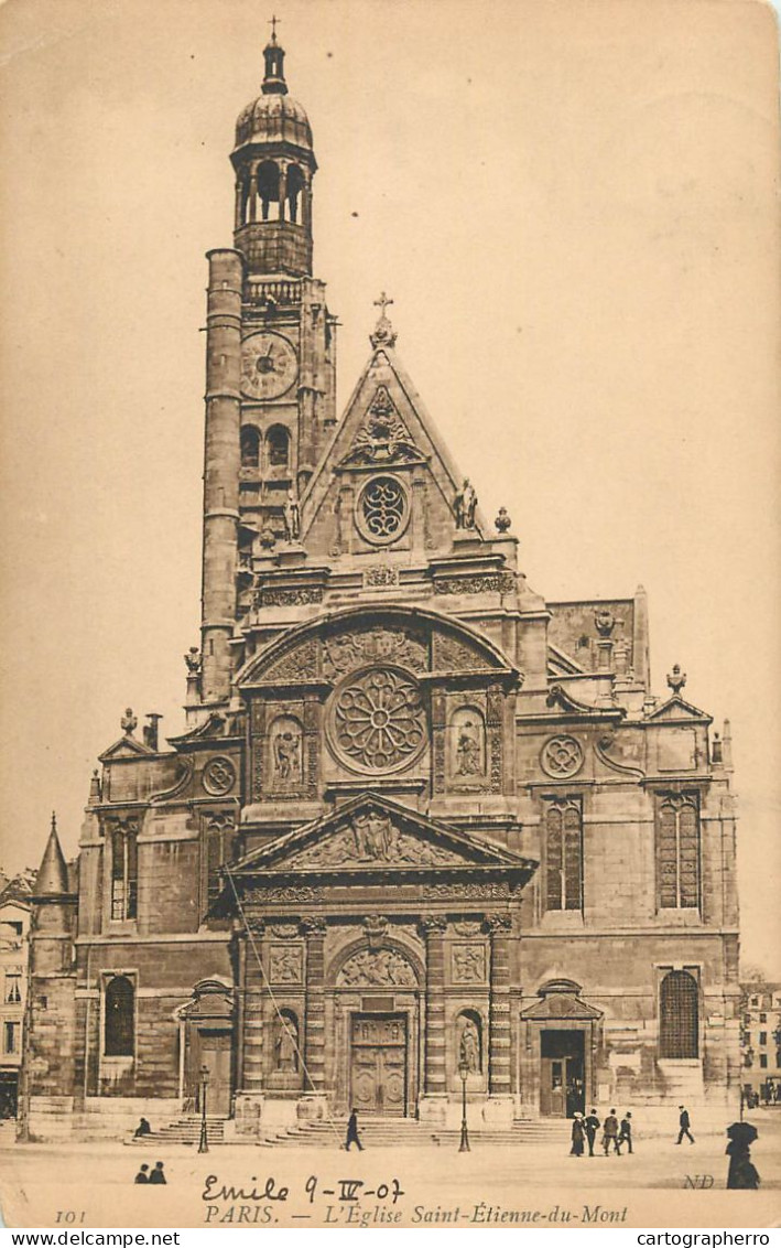 CPA France Paris Eglise Saint Etienne Du Mont - Autres Monuments, édifices