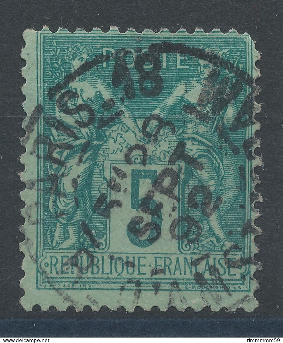 Lot N°83340   N°75, Oblitéré Cachet à Date De PARIS_18 "R.D'AMSTERDAM" - 1876-1898 Sage (Tipo II)