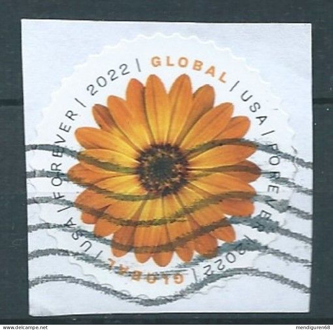 VERINIGTE STAATEN ETATS UNIS USA 2022 GLOBAL AFRICAN DAISY USED ON PAPER SN 5680 YT 5514 - Usados