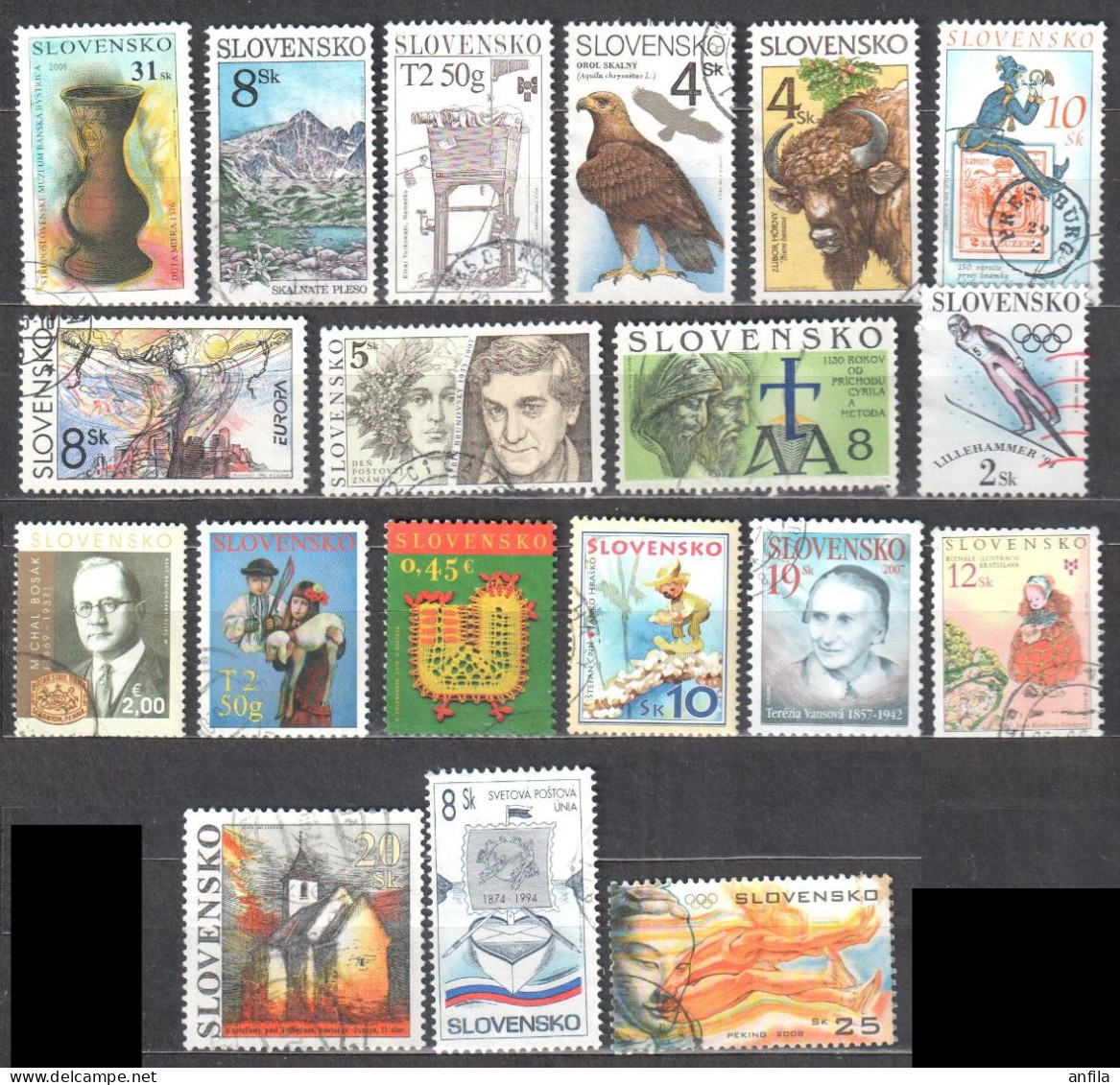 Slovakia 1993-2006 -mix Of 19v Different Stamps - Used - Oblitérés