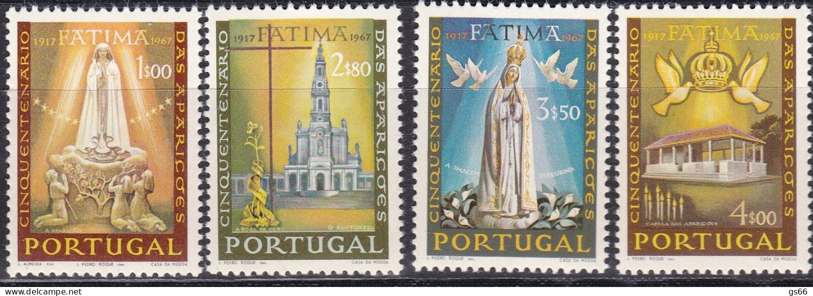 Portugal, 1967 1029/32, MNH **,  50. Jahrestag Der Marienerscheinung Von Fatima. - Neufs