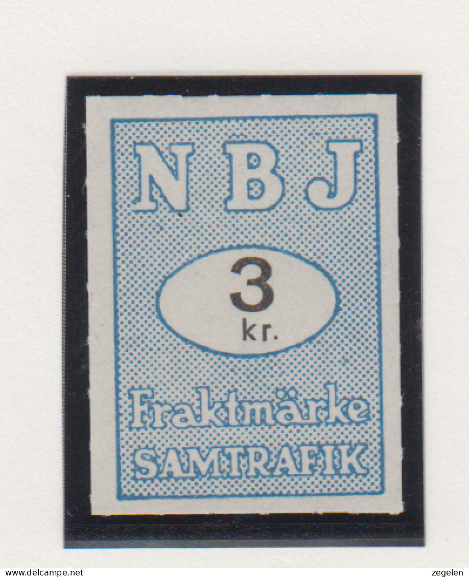 Zweden Spoorwegzegel Cat Svenska Järnvägsfraktmärken; Lijn N.B.J. Nora Bergslags Järnväg Niet In Catalogus 18b - Other & Unclassified