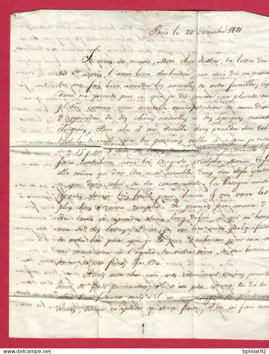 !!! MARQUE POSTALE DU BUREAU DE POSTE DE LA CHAMBRE DES PAIRS POUR BORDEAUX DE 1821 - 1801-1848: Precursors XIX