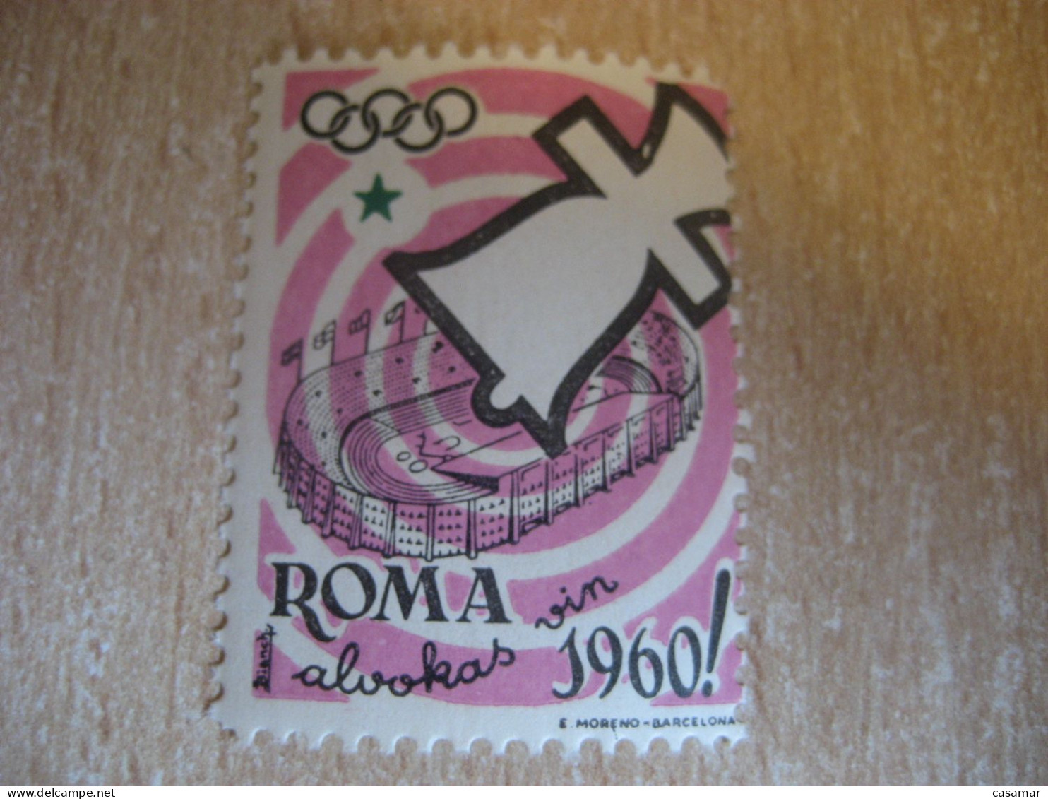 ROMA 1960 Olympic Games Esperanto Poster Stamp Vignette ITALY Spain Label Olympics - Sommer 1960: Rom