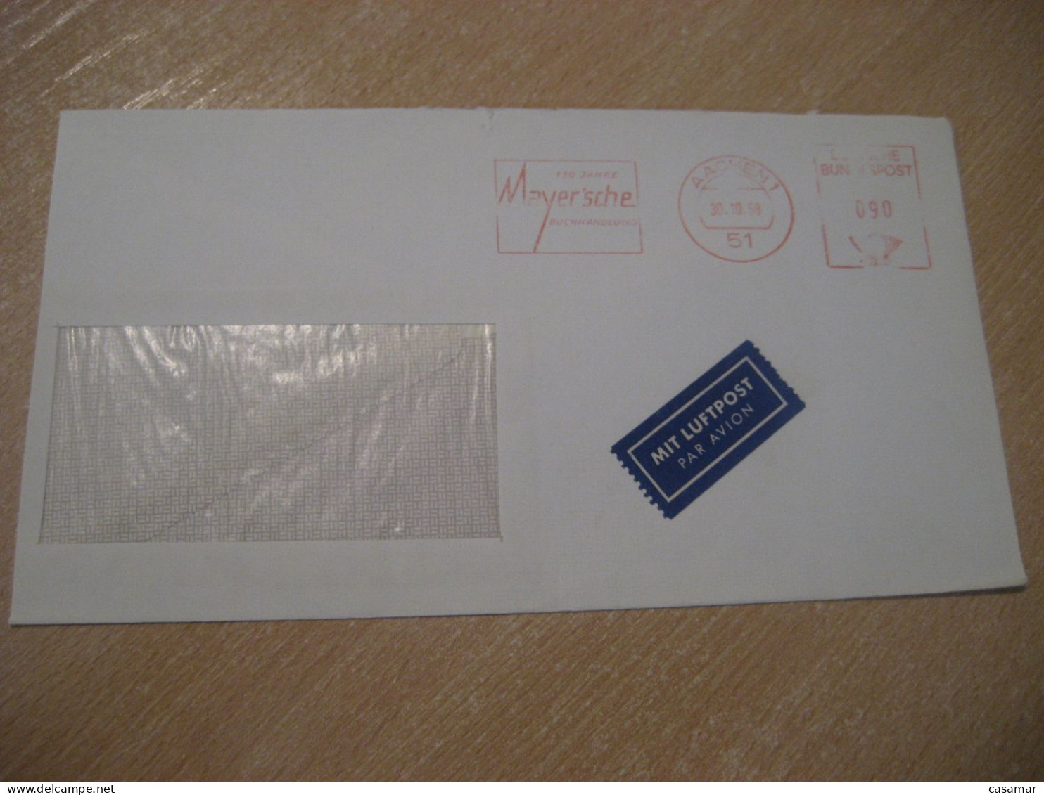 AACHEN 1968 Mayer'sche Buchhandlung Bookshop Bookstore Meter Air Mail Cancel Cover GERMANY - Storia Postale