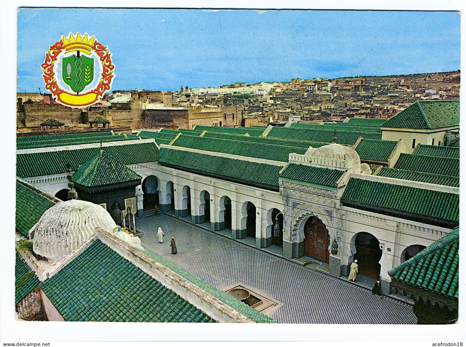 Fès - La Karaouine Et Armoiries De La Ville - Fez