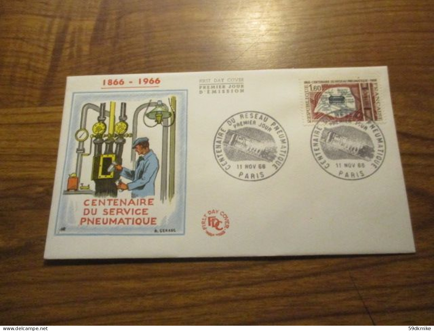 FDC - 1er Jour - France - 1966 - Centenaire Du Service Pneumatique - 1960-1969