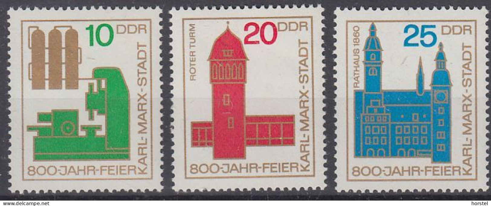 DDR Mi 1117-19  -  800 Jahre Chemnitz (Karl-Marx-Stadt) Bauten - Unused Stamps