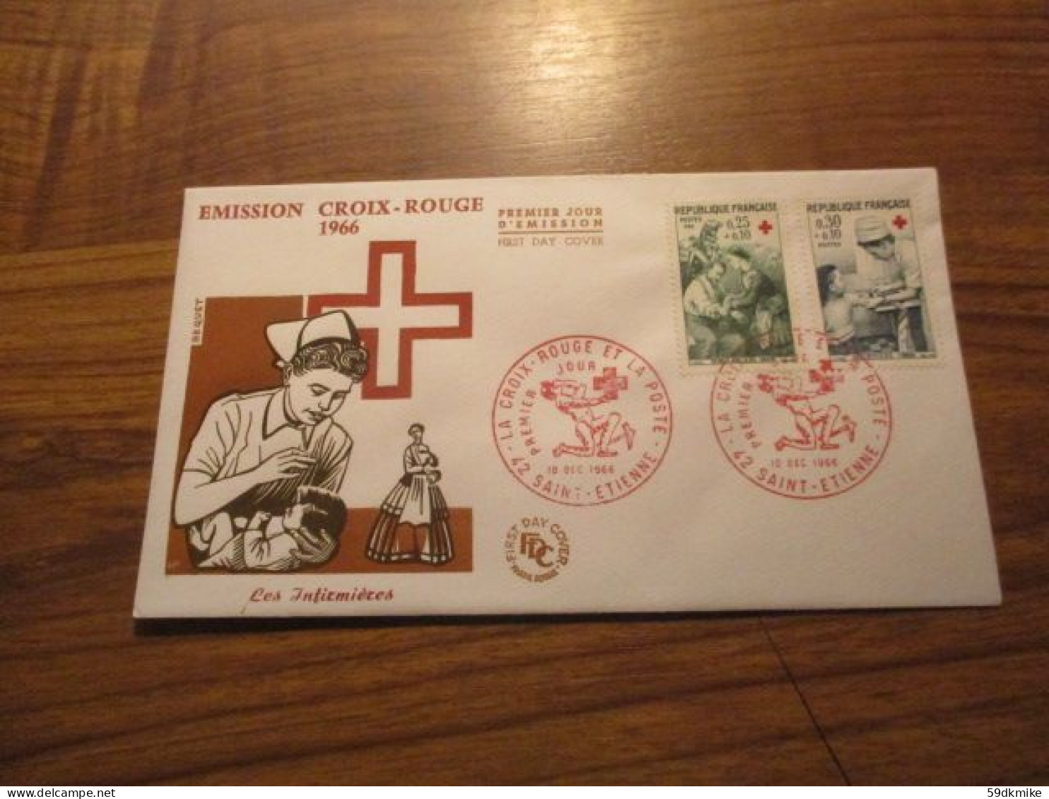 FDC - 1er Jour - France - 1966 - Croix Rouge - 1960-1969