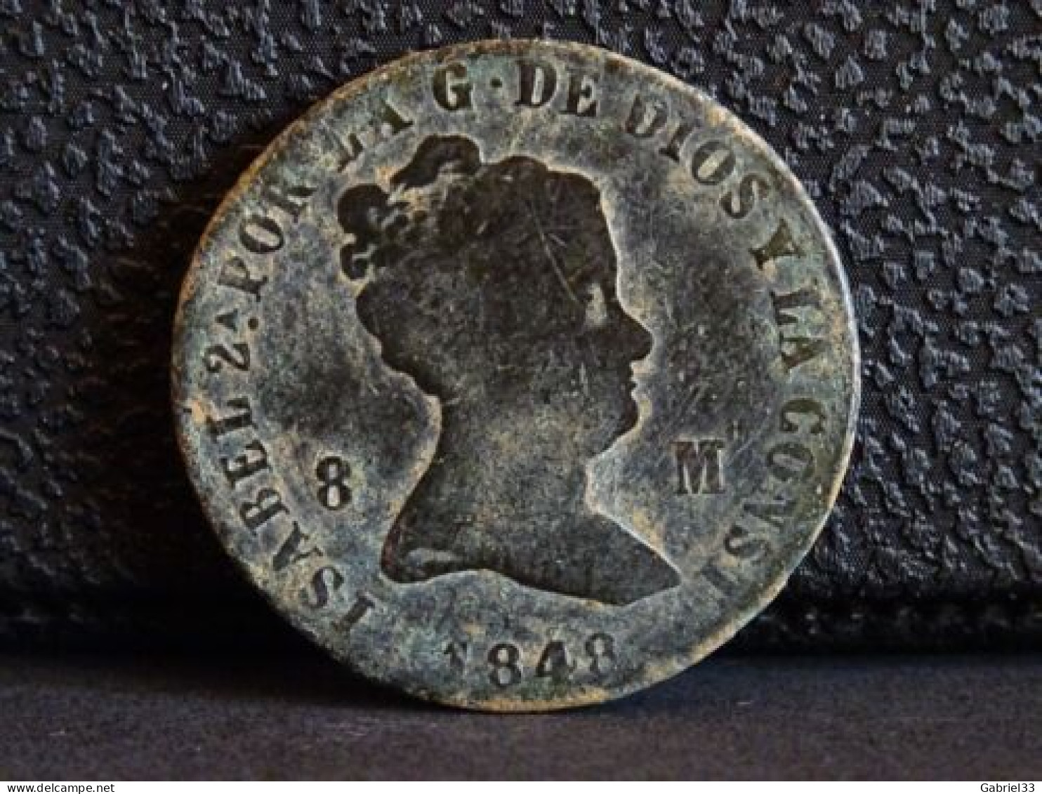 Isabel II: 8 Maravedis 1848. Segovia. 9,84g. - Andere & Zonder Classificatie