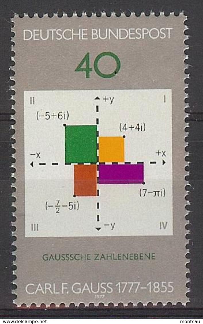 Germany 1977. Carl Friedrich Gauss M=928 Y=775  (**) - Unused Stamps