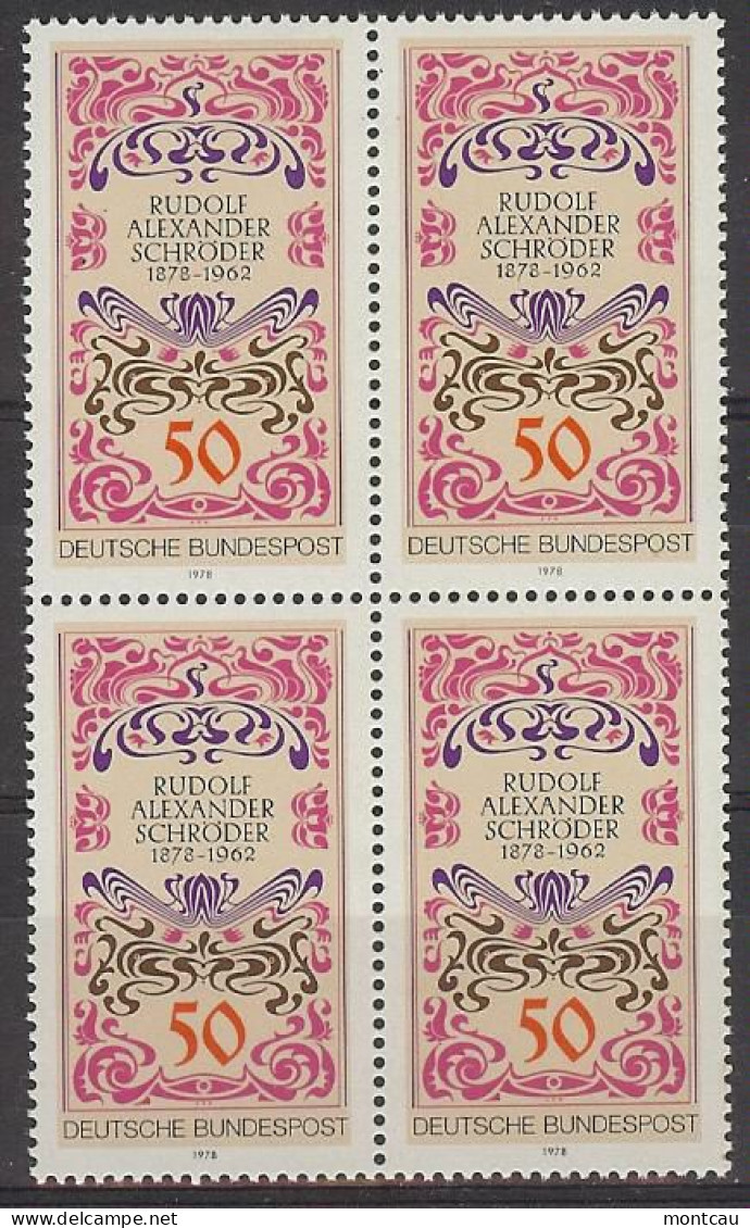 Germany 1978. Rudolf Alexander Schroder M=956 Y=803  (**) - Nuovi