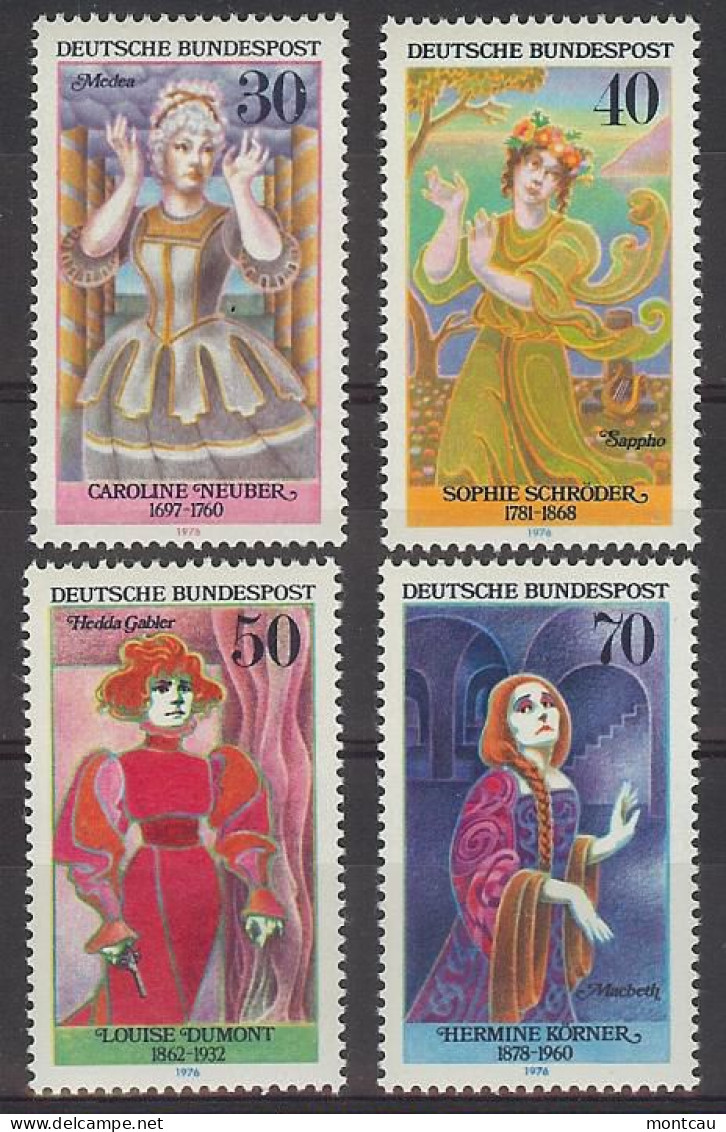 Germany 1976. Actrices M=908-11 Y=757-60  (**) - Ungebraucht