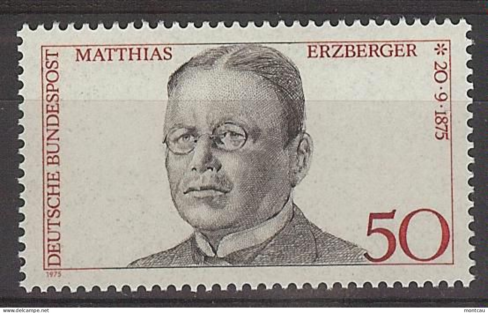 Germany 1975. Matthias Erzberger M=865 Y=714  (**) - Unused Stamps