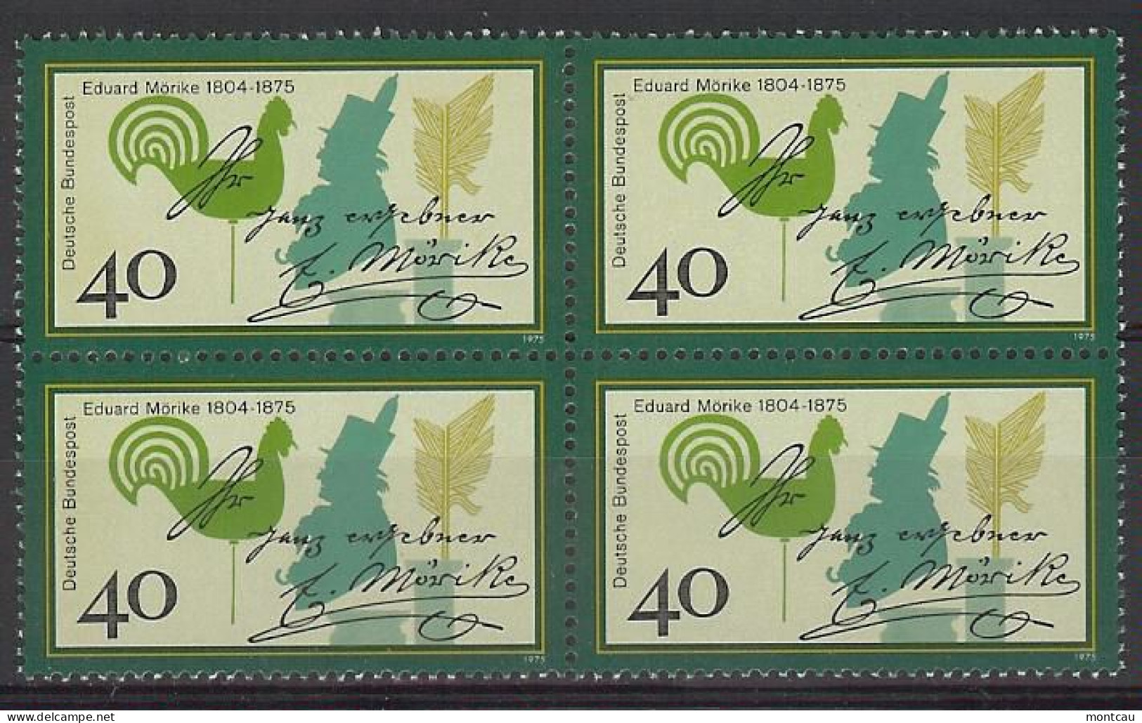 Germany 1975. Eduard Morike M=842 Y=691  (**) - Unused Stamps