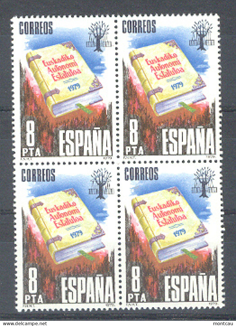 Spain. 1979 - Estatuto Euskadi Ed 2547 Bloque (**) - Ungebraucht