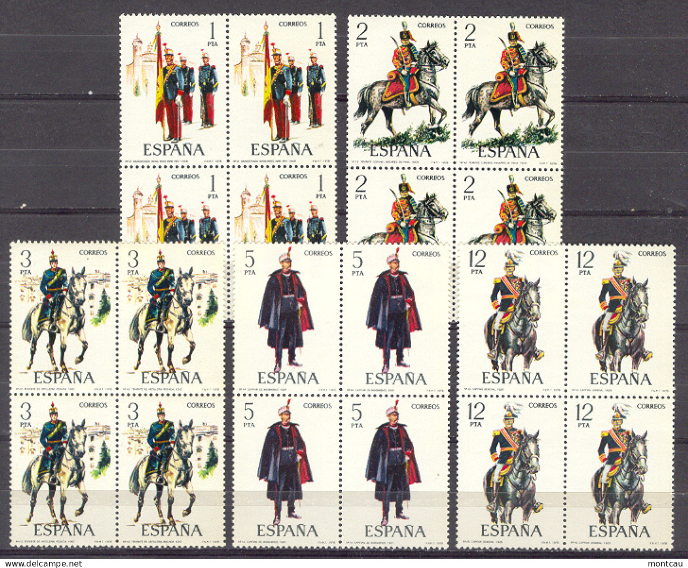 Spain 1978. Uniformes G9 Ed 2451-55 Bloque (**) - Unused Stamps