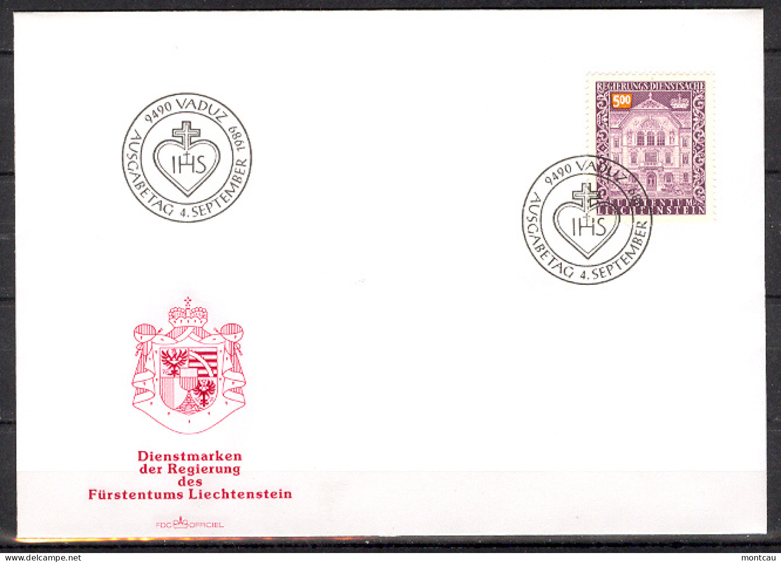 Liechtenstein 1989 FDC Official Sc O75 Mi 69 - FDC