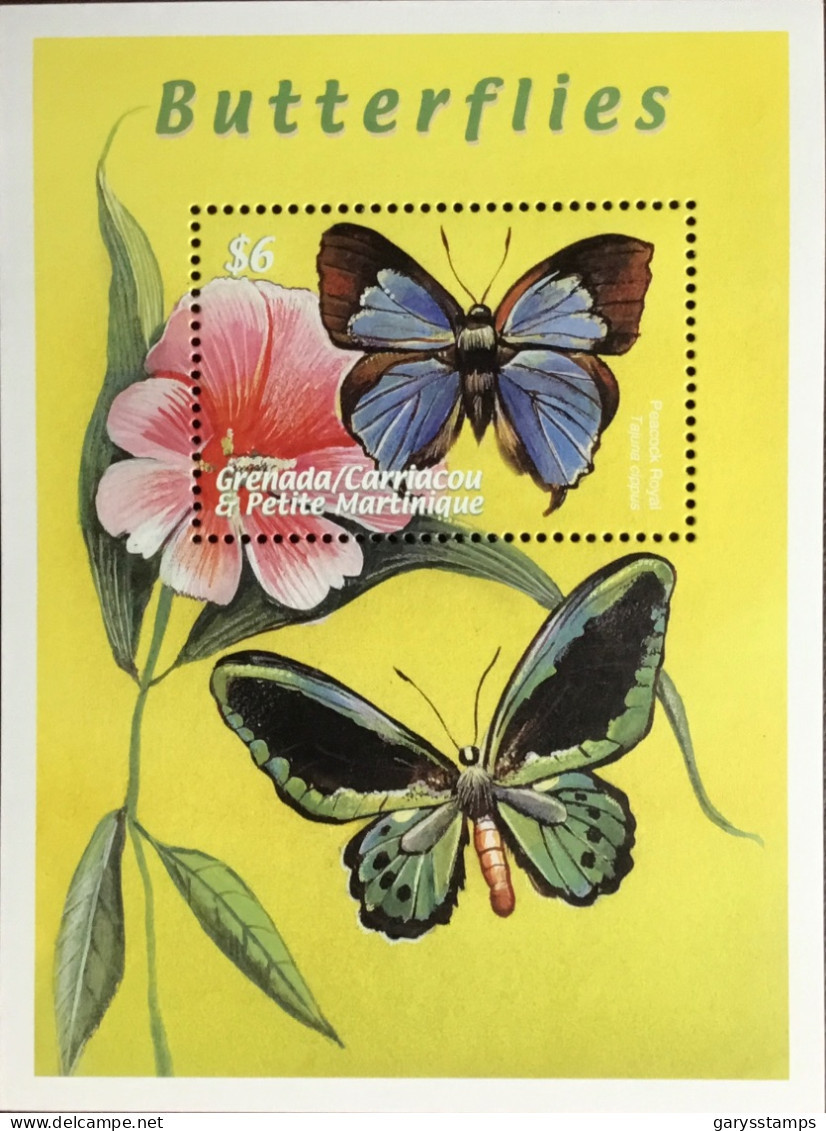 Grenada Grenadines 2000 World Butterflies Minisheet MNH - Vlinders