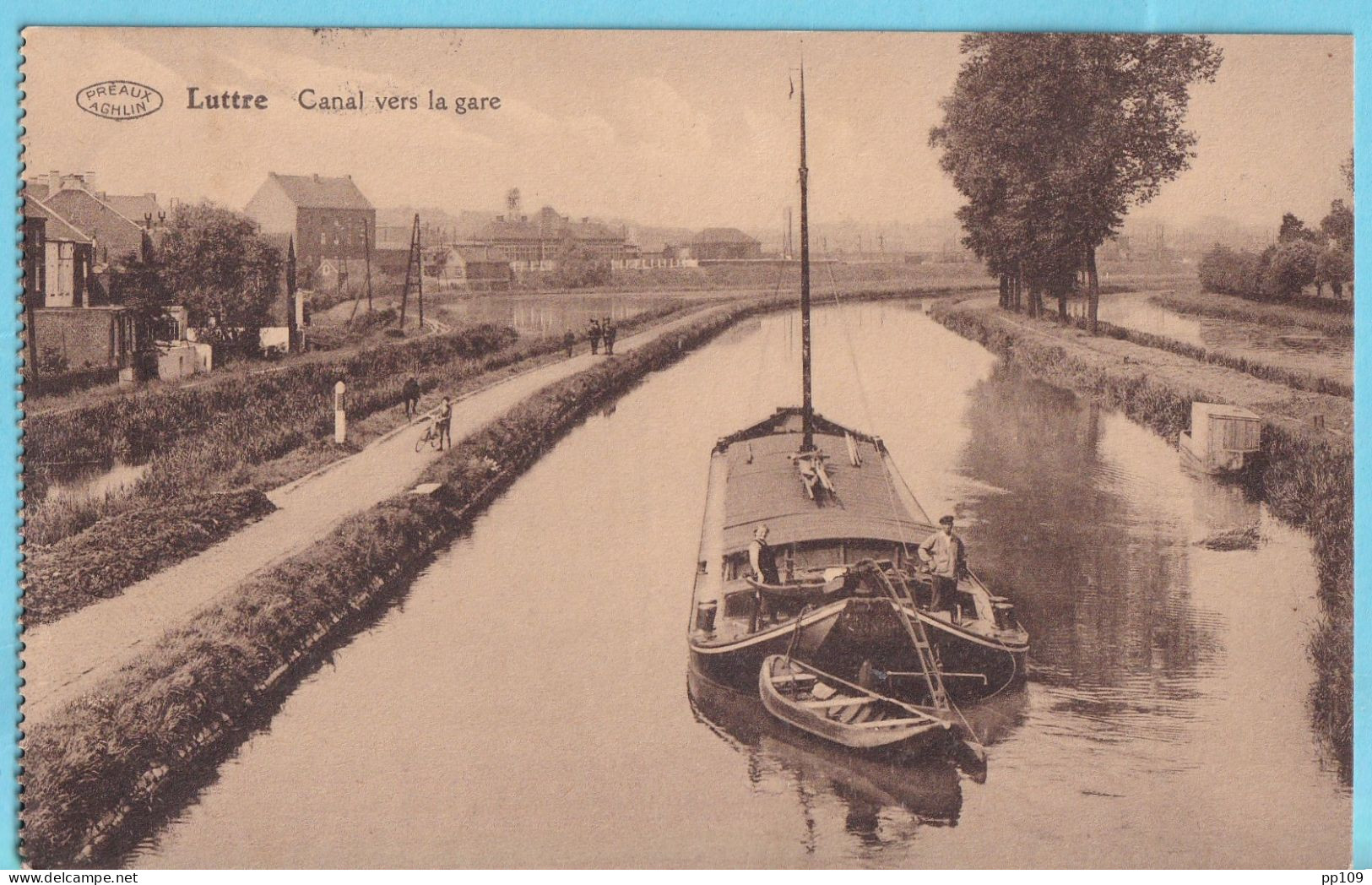 CP LUTTRE Canal Vers La Gare Préaux à Ghlin  1946 - Pont-a-Celles
