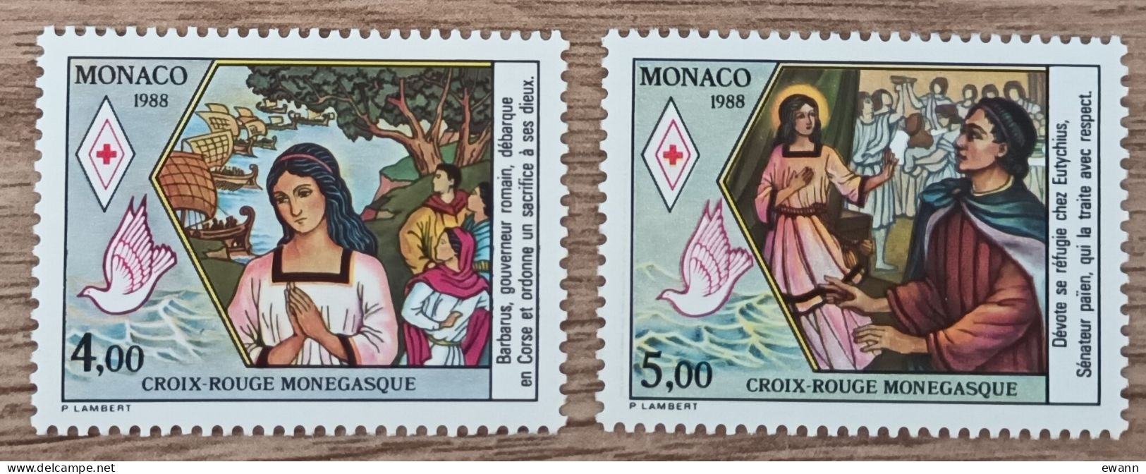 Monaco - YT N°1649, 1650 - Croix Rouge Monégasque - 1988 - Neuf - Ongebruikt