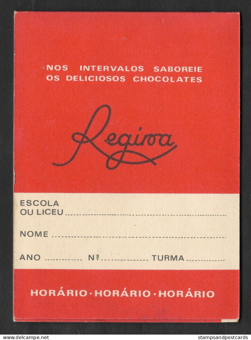 Portugal Chocolats Regina Moto Triumph Calendrier Horaire Scolaire Bloc-notes 1972 Calendar School Timetable Notepad - Autres & Non Classés