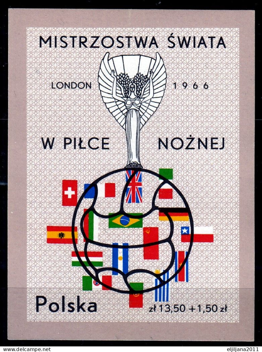 ⁕ Poland / Polska 1966 ⁕ World Football Cup London - Block 38 ⁕ 1v MNH - Ongebruikt