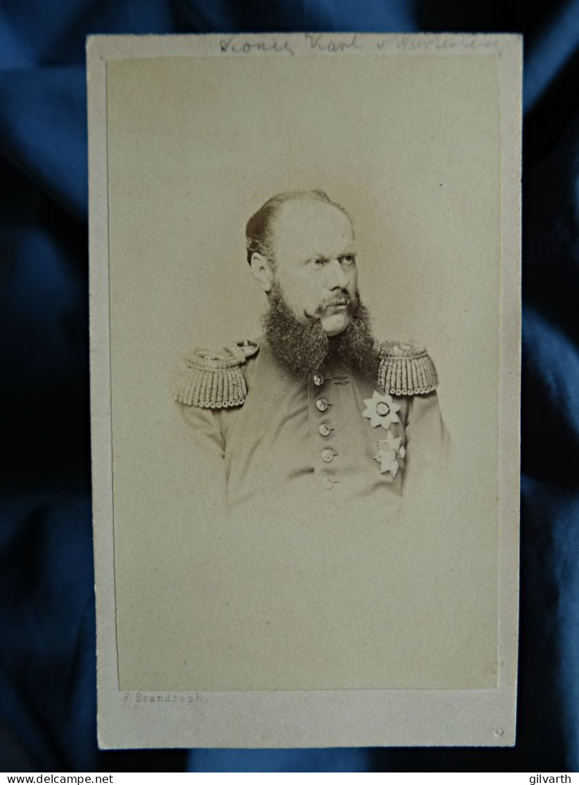 Photo Cdv F. Brandseph, Stuttgart - Roi Charles Ier De Wurtemberg Circa 1865 L437 - Oud (voor 1900)