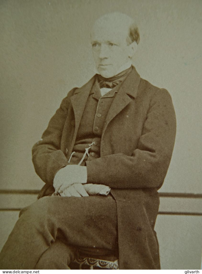 Photo Cdv P. Gaussen, Genève - Ernest Naville, Théologien Suisse Circa 1865 L437 - Antiche (ante 1900)