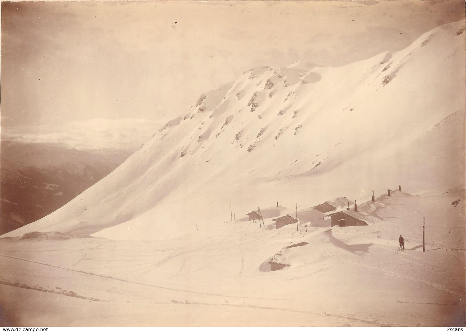 VAL-CENIS - Photographie Ancienne 11,9 X 17 Cm Sur Carton 17,4 X 23,4 Cm - BARAQUEMENTS MILITAIRES DE MONT-FROID - Photo - Val Cenis