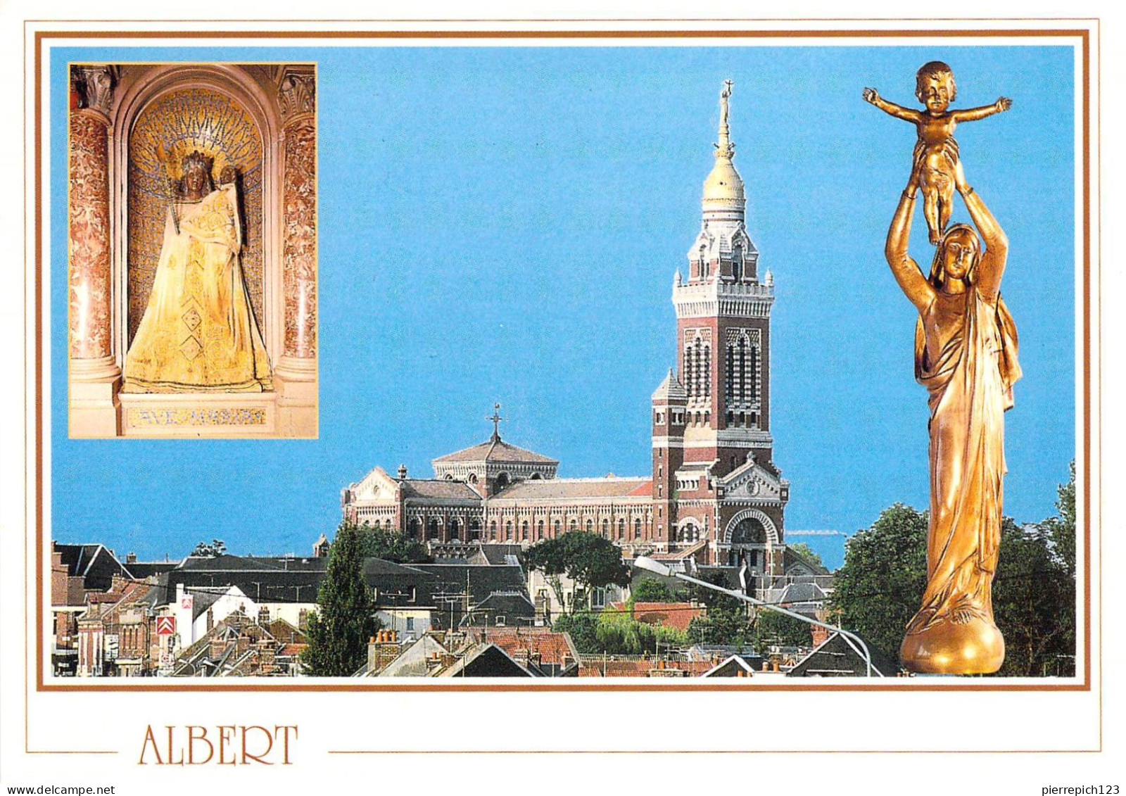 80 - Albert - La Basilique Notre Dame De Brebières - La Vierge Notre Dame De Brebières Et La Vierge Dorée - Multivues - Albert