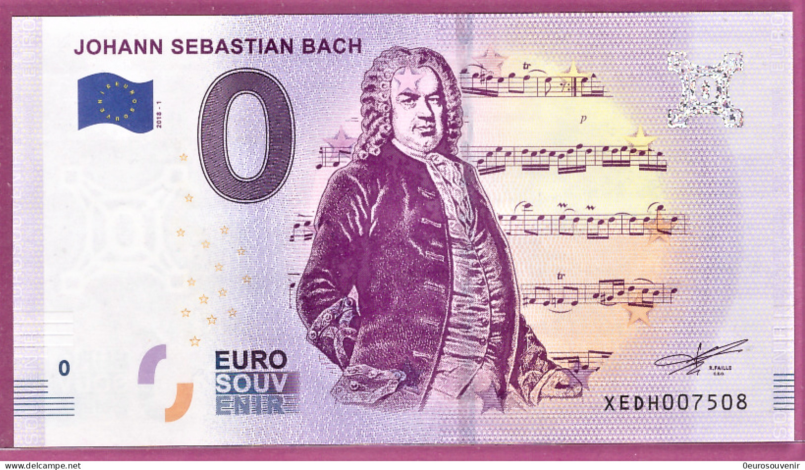 0-Euro XEDH 2018-1 JOHANN SEBASTIAN BACH - Privéproeven