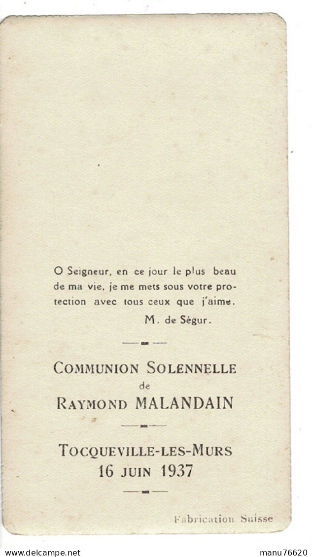IMAGE RELIGIEUSE - CANIVET : Raymond M....? , Tocqueville Les Murs , Seine Maritime - France . - Godsdienst & Esoterisme